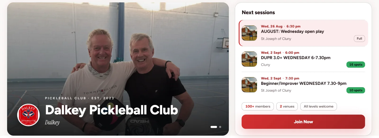 Dalkey Pickleball Club's ClubPad website